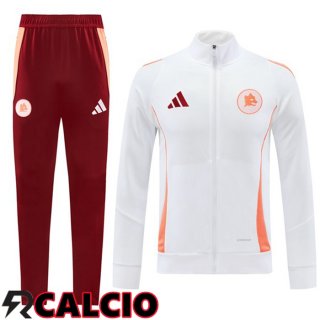 Insieme Tuta Calcio - Giacca AS Roma Bianco 2024/2025  Insieme Tuta Calcio - Giacca AS Roma Bianco 2024/2025
