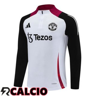 Felpa Allenamento Manchester United Bianco Nero 2025/2026