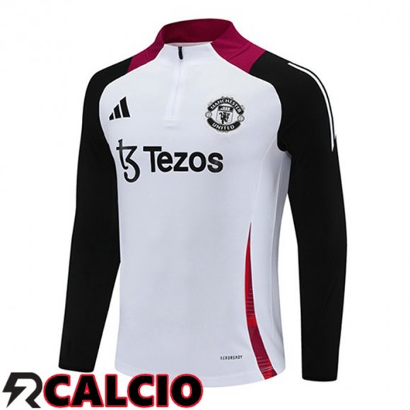Felpa Allenamento Manchester United Bianco Nero 2025/2026