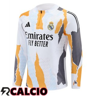 Felpa Allenamento Real Madrid Bianco Giallo 2025/2026