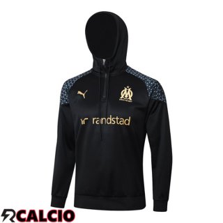 Felpa Con Cappuccio Marsiglia OM Nero 2024/2025