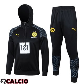 Tuta Calcio - Felpa Con Cappuccio Dortmund BVB Nero 2024/2025