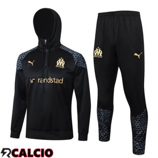 Tuta Calcio - Felpa Con Cappuccio Marsiglia OM Nero 2024/2025
