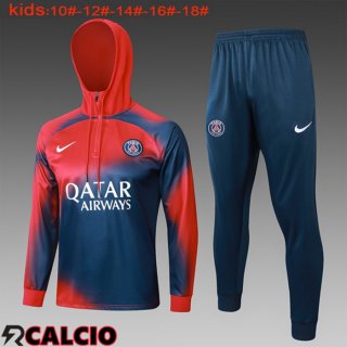 Giacca Con Cappuccio Tuta Paris PSG Bambino Rosso Blu Reale 2024/2025