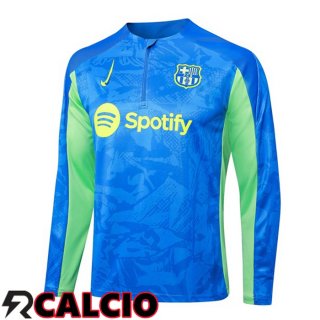 Felpa Allenamento FC Barcellona Blu Verde 2024/2025