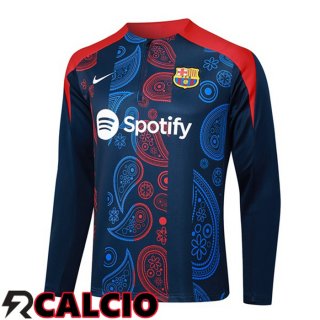 Felpa Allenamento FC Barcellona Blu Reale Rosso 2024/2025