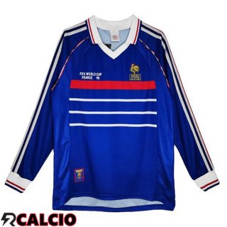 Prima Maglia Francia Retro Manica Lunga Blu 1998