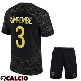 Quarto Maglia Paris PSG (KIMPEMBE 3) Bambino Nero 2022/2023