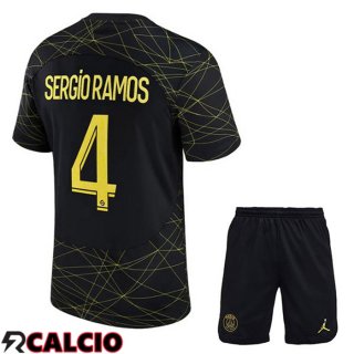 Quarto Maglia Paris PSG (SERGIO RAMOS 4) Bambino Nero 2022/2023