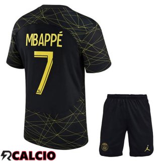 Quarto Maglia Paris PSG (MBAPPÉ 7) Bambino Nero 2022/2023