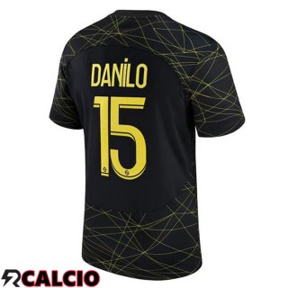 Quarto Maglia Paris PSG (DANILO 15) Nero 2022/2023