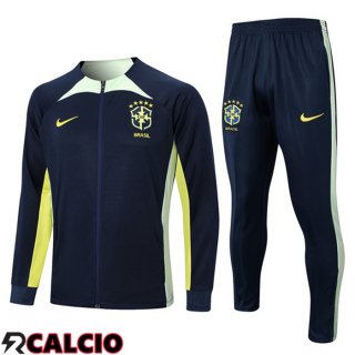 Insieme Tuta Calcio - Giacca Brasile Blu Reale 2023/2024