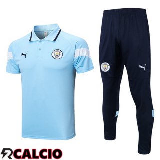 Maglia Polo Manchester City + Pantaloni Blu 2023/2024