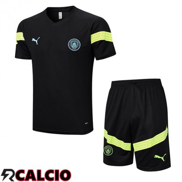 T Shirt Allenamento Manchester City + Pantaloncini Nero 2023/2024