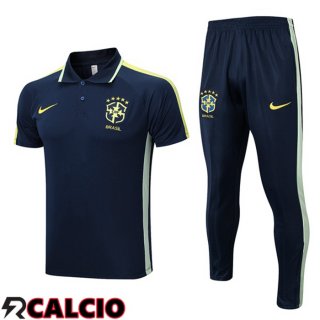 Maglia Polo Brasile + Pantaloni Blu Reale 2023/2024