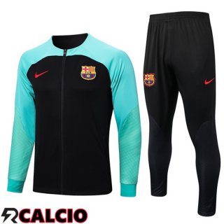 Insieme Tuta Calcio - Giacca FC Barcellona Nero Verde 2023/2024