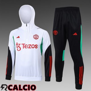 Insieme Giacca Con Cappuccio Tuta Man United Bambino Bianco/Nero/Rosso/Verde 2023/2024