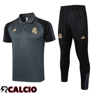 Kit Maglia Polo Real Madrid + Pantaloni Grigio 2024/2025