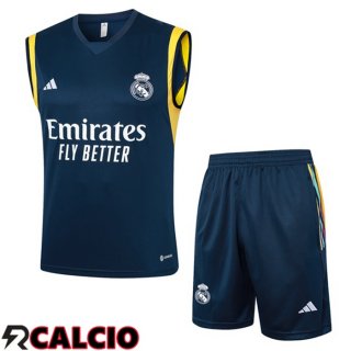 Canotta Allenamento Real Madrid + Pantaloncini Blu Reale 2024/2025