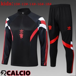 Insieme Tuta Calcio Manchester United Bambino Nero 2025/2026