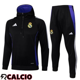 Tuta Calcio - Felpa Con Cappuccio Real Madrid Nero 2025/2026