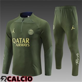 Insieme Tuta Calcio Jordan PSG Bambino Verde 2023/2024