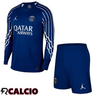 Quarto Maglia Paris PSG Bambino Manica Lunga Blu Reale 2024/2025