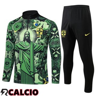 Insieme Tuta Calcio Brasile Verde Nero 2025/2026