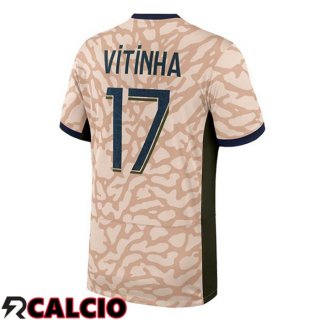Maglie Calcio Paris PSG (Vitinha 17) Quarto Rosa 2023/2024