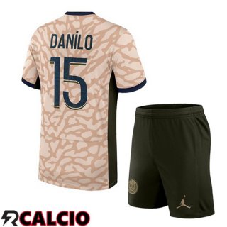 Maglie Calcio Paris PSG (Danilo 15) Bambino Quarto Rosa 2023/2024