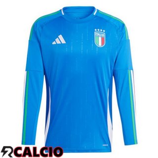 Maglia Italia Prima Manica Lunga Blu UEFA Euro 2024
