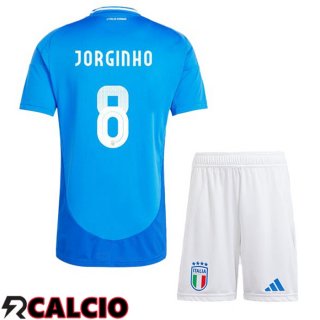 Maglia Italia (JORGINHO 8) Bambino Prima Blu UEFA Euro 2024