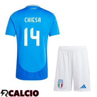 Maglia Italia (CHIESA 14) Bambino Prima Blu UEFA Euro 2024