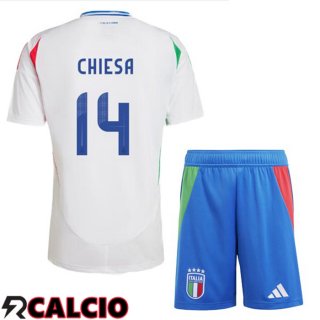 Maglia Italia (CHIESA 14) Bambino Seconda Bianco UEFA Euro 2024