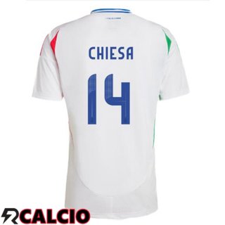 Maglia Italia (CHIESA 14) Seconda Bianco UEFA Euro 2024