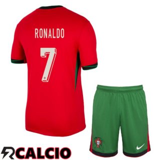Maglia Portogallo (RONALDO 7) Bambino Prima Rosso UEFA Euro 2024