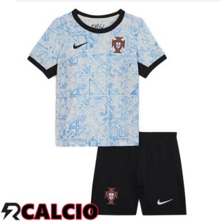 Maglie Calcio Portogallo Bambino Seconda Blu Bianco 2024/2025