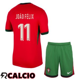 Maglia Portogallo (JOÃO FÉLIX 11) Bambino Prima Rosso 2024/2025