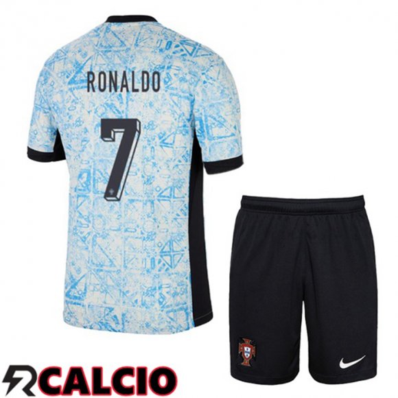 Maglia Portogallo (RONALDO 7) Bambino Seconda Blu Bianco 2024/2025