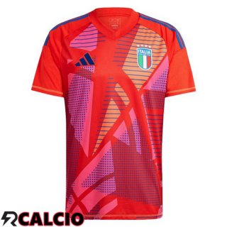Maglie Calcio Italia Portiere Rosso UEFA Euro 2024