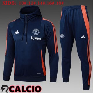 Giacca Con Cappuccio Tuta Calcio Manchester United Bambino Blu Reale 2025/2026
