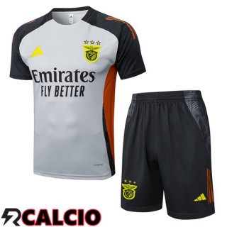Insieme T Shirt Allenamento S.L Benfica + Pantaloncini Grigio 2025/2026