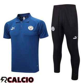 Maglia Polo Manchester City + Pantaloni Blu Reale 2023/2024