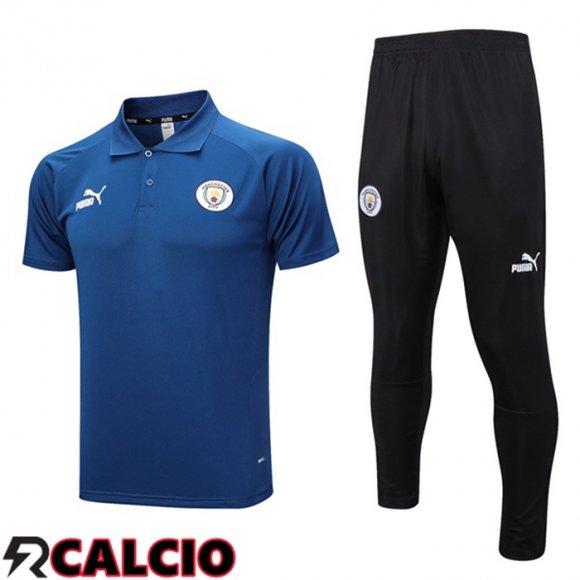 Maglia Polo Manchester City + Pantaloni Blu Reale 2023/2024