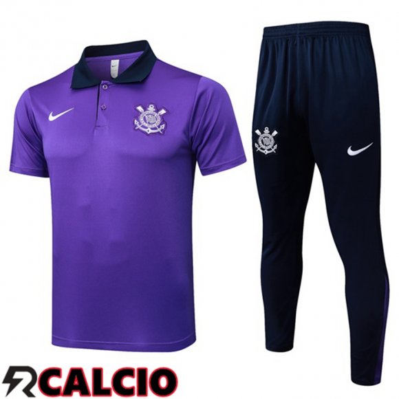 Insieme Polo Corinthians + Pantaloni Viola 2025/2026