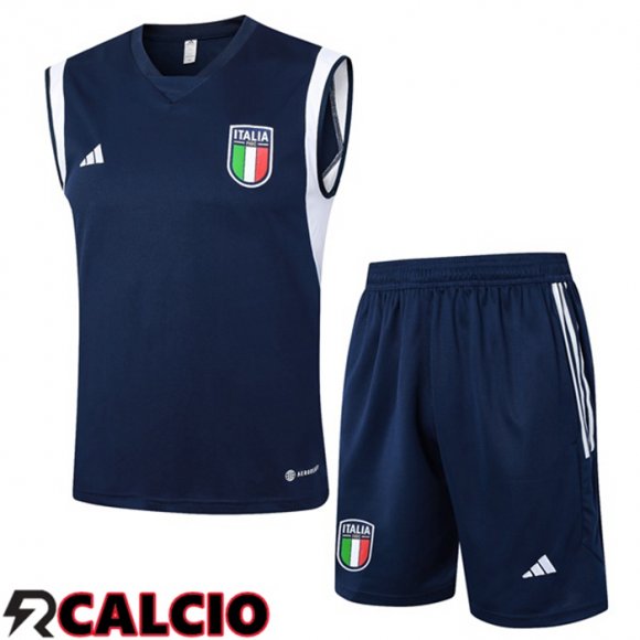 Canotta Allenamento Italia + Pantaloncini Blu Reale 2024/2025
