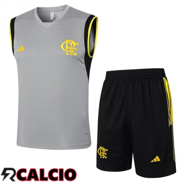Canotta Allenamento Flamengo + Pantaloncini Grigio 2024/2025
