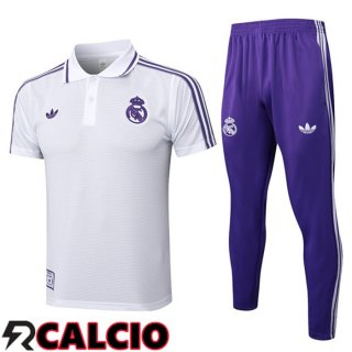 Insieme Polo Real Madrid + Pantaloni Bianco 2025/2026