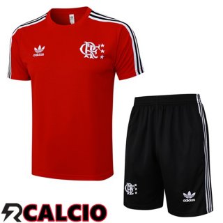 Insieme T Shirt Allenamento Flamengo + Pantaloncini Rosso 2025/2026