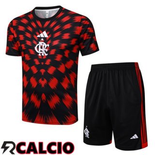 Insieme T Shirt Allenamento Flamengo + Pantaloncini Rosso Nero 2025/2026